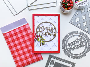 merry christmas card with envelope 