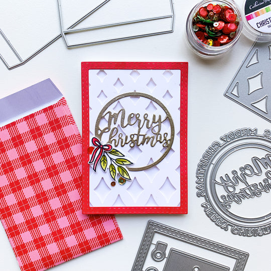 merry christmas card with marquise background