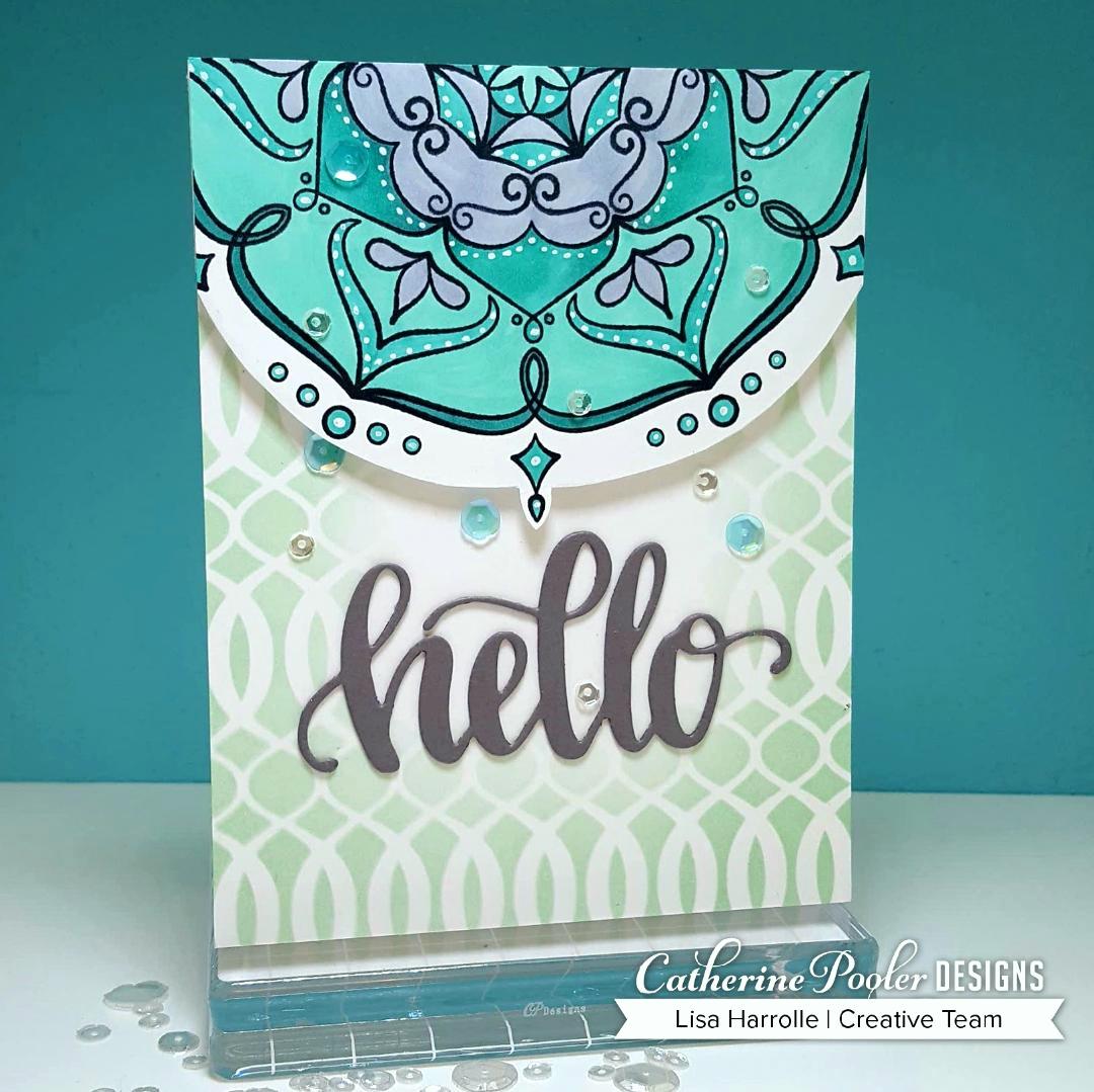 hello card with sandy mandala