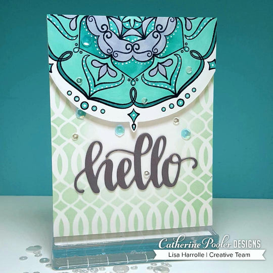 hello card with sandy mandala
