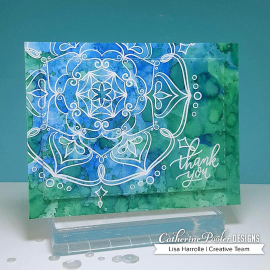 thank you card with sandy mandala