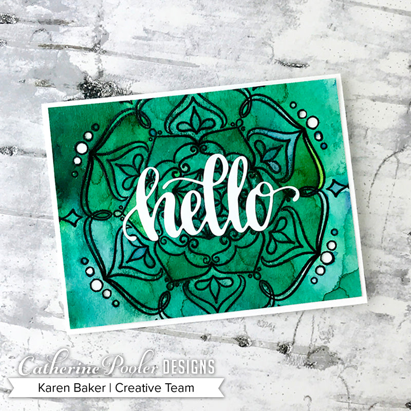 hello card with sandy mandala