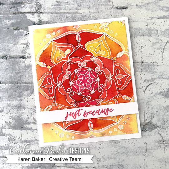 just because card with sandy mandala