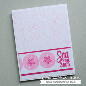 sea you soon card with sand dollar stamps