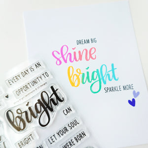 Shine Bright Sentiments Stamp Sample