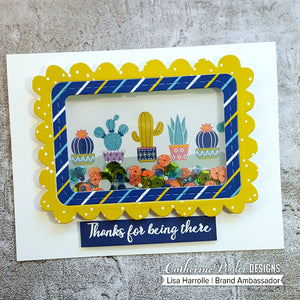 Thanks for being there shaker card with cacti