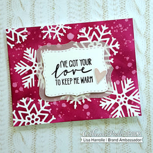 Baby, It's Cold Outside Stamp Set Baby, It's Cold Outside Stamp Set on Red Snowflake Background