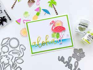 aloha card with flamingo 