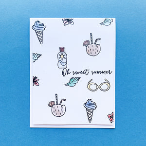 sweet summer card with sweet summer stamps