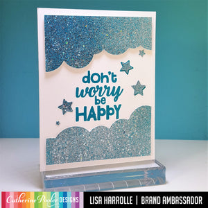card with blue glitter and sentiment