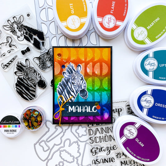 zebra card with half circle background