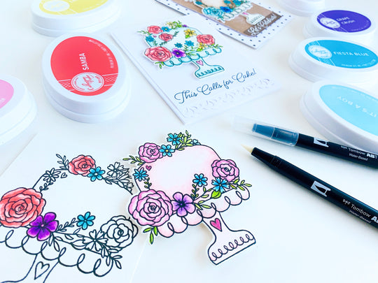 This Calls for Cake Dies stamped samples