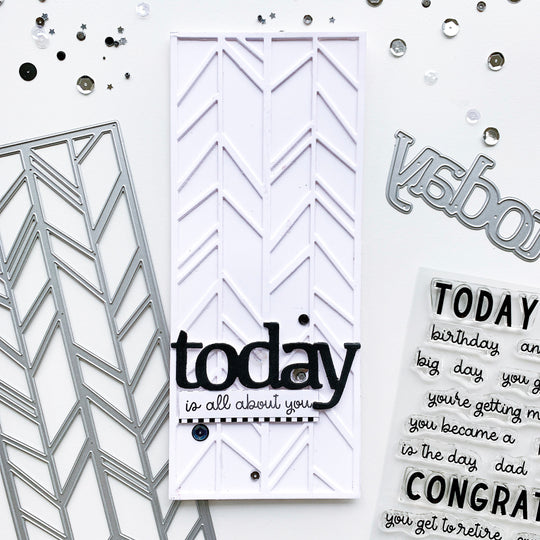 Chevron white slimline on white background with black Today