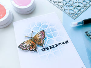 you've been on my heart card with sparkly butterfly