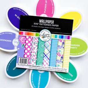 wallpaper patterned paper with date night ink pads