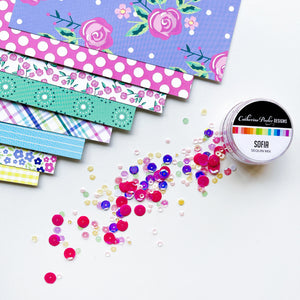 Sofia Sequin Mix and wallpaper patterned paper