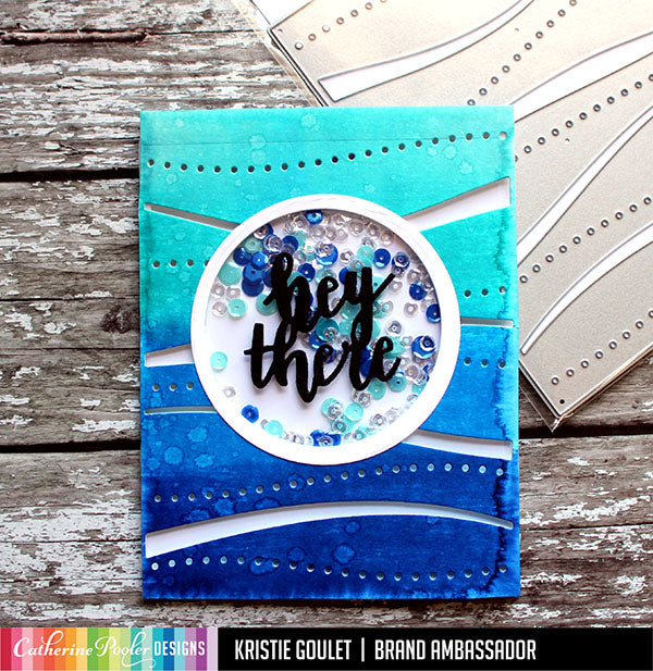 hey there shaker card made with wavy cover plate