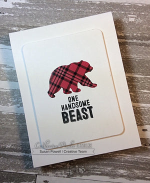 one handsome beast card with bear