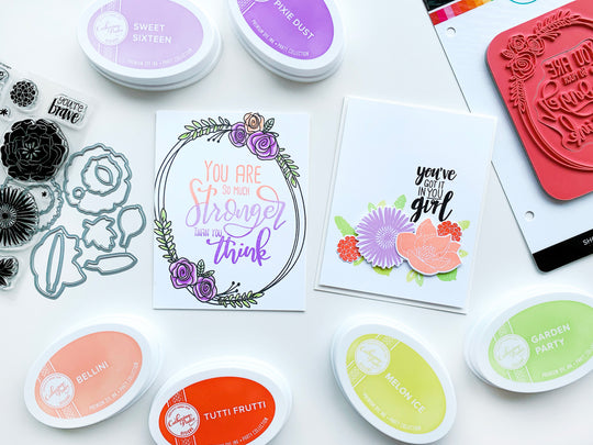 two cards made with You've Got Flowers Dies