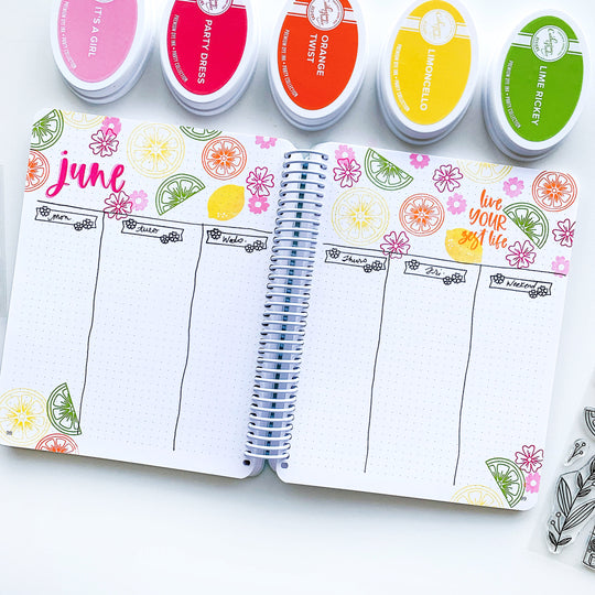 Zesty June weekly spread
