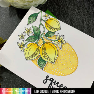 Card with zest bouquet stamp and oval die