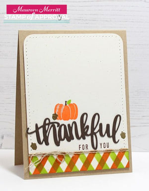 thankful for you card with pumpkins