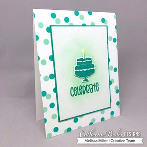 celebrate card with scattered circles
