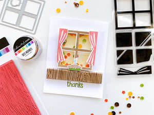 Thanks card with on the window sill stamp set