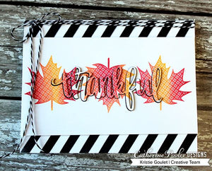 thankful card with leaves